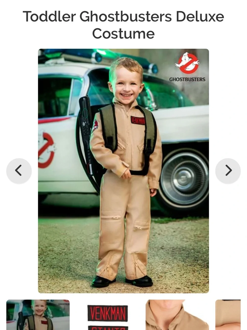 Ghost buster toddler costume